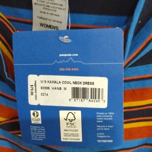 New Patagonia Kamala Cowl Neck Dress Size Medium - Picture 3 of 9